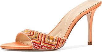 Jessica Simpson Dravie High Heels Sandals Womens Sandals Bright Tangerine : 8.5 M, Synthetic
