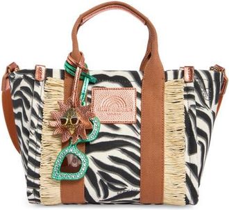 Kurt Geiger Small Southbank Canvas Shopper in Charcoal at Nordstrom