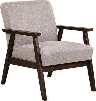 Beliani Armchair ASNES Fabric Taupe