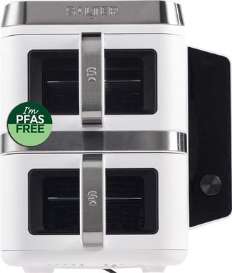 Salter Freidora Sin Aceite Salter Verticook View Con Doble Caj&oacute;n, 4 Niveles De Cocci&oacute;n, Capacidad De 9 L (2 X 4,5 L), 2 Cajones/2 Bande