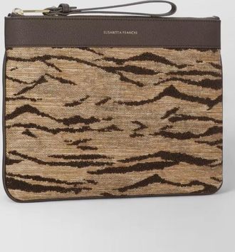 Elisabetta Franchi animal pattern pochette clutch top handle wrist