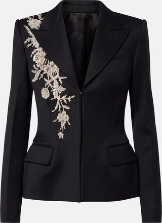 Alexander McQueen Beaded embroidered wool blazer