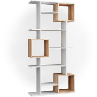 Vicco Separador De Ambientes Cube, Blanco/sonoma, 92 X 187.7 Cm