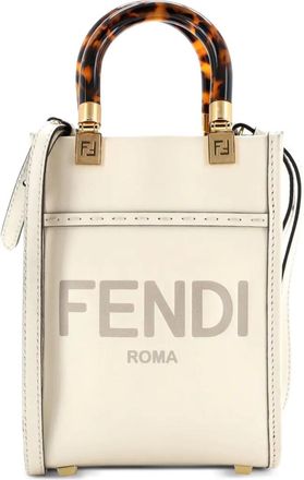 Fendi Sunshine Shopper Tote Leather Mini crossbody bag - Beige