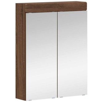 vidaXL Bathroom Mirror Cabinet TULUM Brown Oak 60 x 16.5 x 78 cm vidaXL