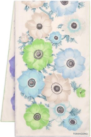Ferragamo floral-print silk scarf - women - Silk - One Size - White