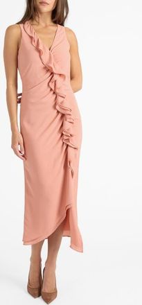 Santorelli Tate Sleeveless Midi Dress in Fluid Crepe in Rosa at Nordstrom, Size 12