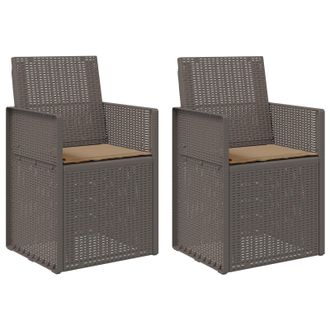 vidaXL Sillas De Comedor De Jard&iacute;n 2 Pcs Gris Claro Y Taupe Pp Vidaxl