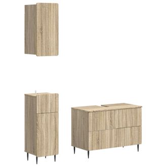 vidaXL Juego De Armarios De Ba&ntilde;o De 3 Piezas Zwolle Roble Sonoma Vidaxl