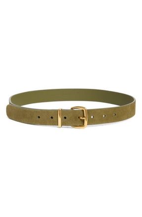 Madewell Essential Suede Belt in Kale Suede at Nordstrom, Size Medium