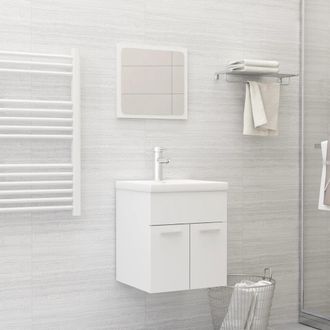 Berkfield Home Bathroom Furniture Set White Engineered Wood