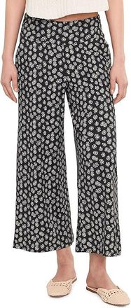Toad&Co Chaka Wide Leg Crop Pants Womens Clothing Black And Salt Print : LG (US 12-14) 25, Tencel/Spandex/Lyocell
