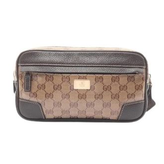 Gucci Pre-owned GG Crystal PVC Gecoat Canvas Leren Heuptas - Heren - Vintage Heuptassen - Bruin - ONE Size - Leer - Vintage