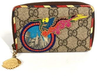 Gucci Gg Supreme Beige Multi-Color Gg Supreme Coin Purse/Coin Case (Pre-Owned)