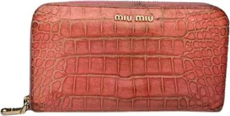 Miu Miu Pre-owned Leather Wallet - Dames - Vintage Accessoires - Rood - ONE Size - Leer - Vintage