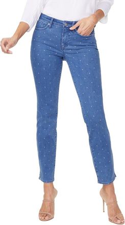 NYDJ Nydj Slim Beachside Polka Dot Ankle Crop Jean