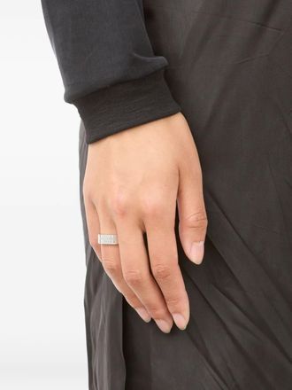 Maison Margiela logo-engraved ring - unisex - Sterling Silver - 4