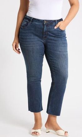 Kut from the Kloth Nikki Raw Hem Mid Rise Ankle Flare Jeans in Ayana at Nordstrom Rack, Size 24W