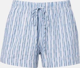 Velvet Ebba striped cotton-blend shorts