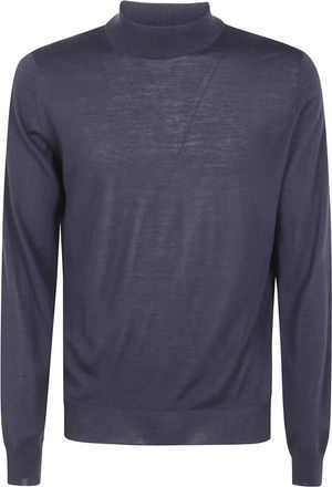 FILIPPO DE LAURENTIIS Mock Turtle Neck Sweater - Heren - Coltruien - Blauw - 5XL - Wol - Truien & Vesten