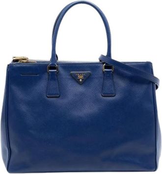 Prada Pre-owned Vintage Tote Bag - Dames - Vintage Shopper - Blauw - ONE Size - Leer - Vintage