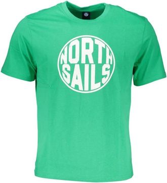 North Sails Groene Katoenen Print Logo T-Shirt - Heren - T-shirts - Groen - 3XL - Katoen - Tops