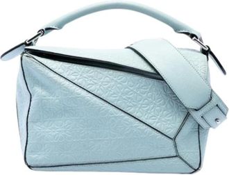 Loewe Pre-owned Puzzle Satchel - Dames - Vintage Handtas - Blauw - ONE Size - Leer - Vintage