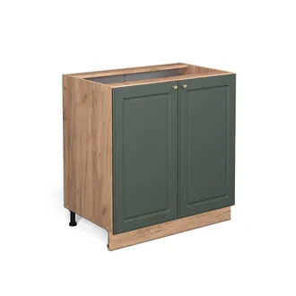 Vicco Mueble Fregadero Fame-line, Verde Dorado Casa De Campo, 80 Cm Con Estante, Sin Encimera Vicco
