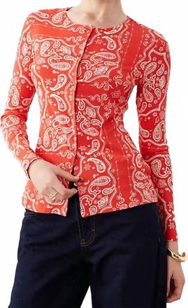 Never Fully Dressed Alexa Cardigan In Red Bandana