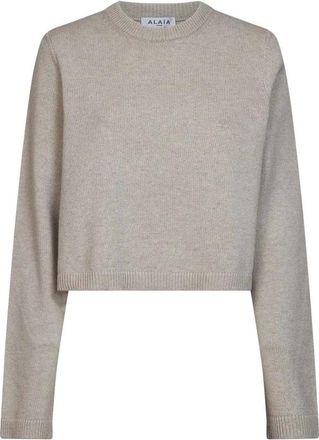 Alaia Cashmere Jumper - female - Ala&iuml;a - Cashmere Knitwear - Beige - M - Knitwear