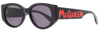 Alexander McQueen AM0330S Graffiti Logo Sunglasses - Black