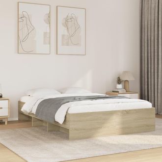 Berkfield Home Bed Frame without Mattress Sonoma Oak 140x200 cm Engineered Wood in Brown