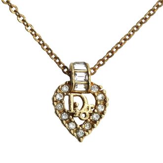 Dior Pre-owned Dior Gold Plated Strass Heart Pendant Necklace Ladies SNAP65TQ13ASQY5W