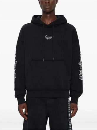 44 Label Group Hoodie met logo-print - Heren - Hoodies - Zwart - 2XL - Katoen - Hoodies & sweatvesten