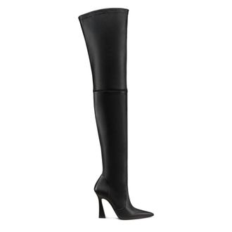 Stuart Weitzman Schoenen, Dames, Zwart, 37 1/2 EU, Leer, Ultravinnie Boot 100