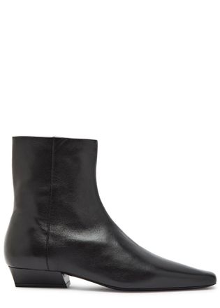 Staud Wally Leather Ankle Boots - Black - 38 (IT38/ UK5)