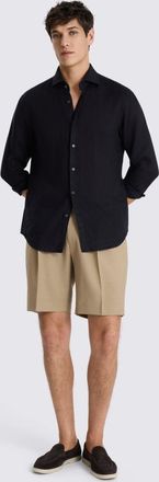 Moss Camel Wool Pleated Shorts