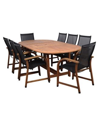 Amazonia Teak Bahamas 9Pc Patio Dining Set