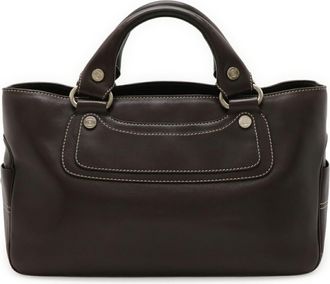 Celine Dark Brown Leather Handbag Tote Bag (Pre-Owned)