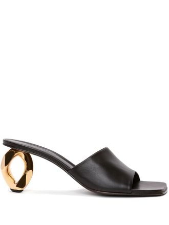 J.W.Anderson chain heel leather sandals - women - Lambskin/CALFSKIN/Sheepskin - 35 - Black