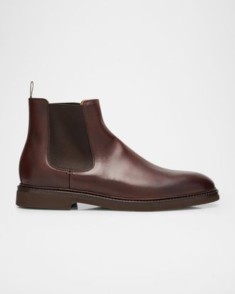 Brunello Cucinelli Men & apos;s Waxed Calfskin Chelsea Boots