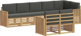 vidaXL Conjunto De Sof&aacute;s De Exterior 8 Uds. Blanco Y Antracita Vidaxl