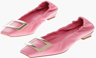 Roger Vivier Leather Ballet Flats BELLE VIVIER with Square Toe size 38,5