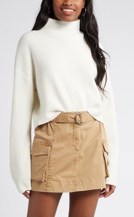 BP. Oversize Cozy Mock Neck Sweater in Ivory at Nordstrom, Size Xx-Small