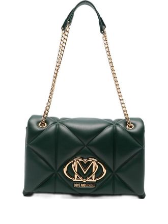 Love Moschino Green Quilted Shoulder Bag