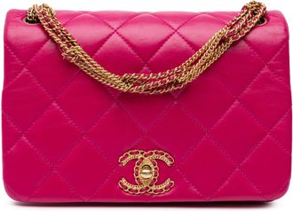 Chanel Pre-owned Womens Classic Flap Shoulder Bag - Dusty Pink Leather - One Size