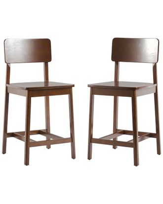 Walker Edison Minimalist Solid Wood Counter Stool