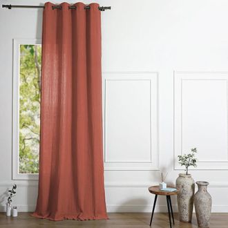 Febronie Cortina con ojales algod&oacute;n rojo toscano 140x260