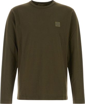 Stone Island Patch Detail Long-Sleeve Crewneck T-Shirt