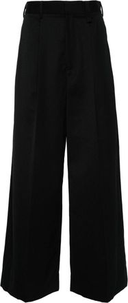 Simone Rocha pleated wide trousers - men - Cupro/Acetate/Polyester/Virgin Wool - M - Black